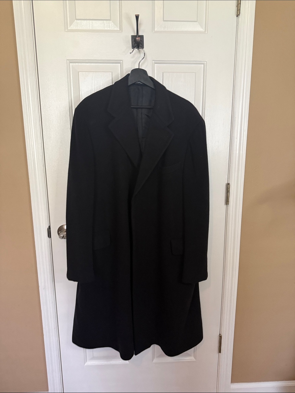 Polo Ralph Lauren Made in Italy Black Long Overcoat Men’s Vintage